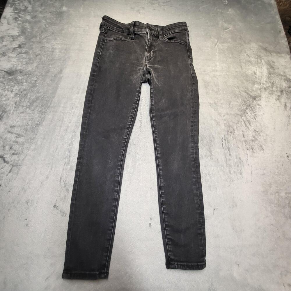 American Eagle Jegging Jeans Womens 4 Short Black Stretch Denim Distressed